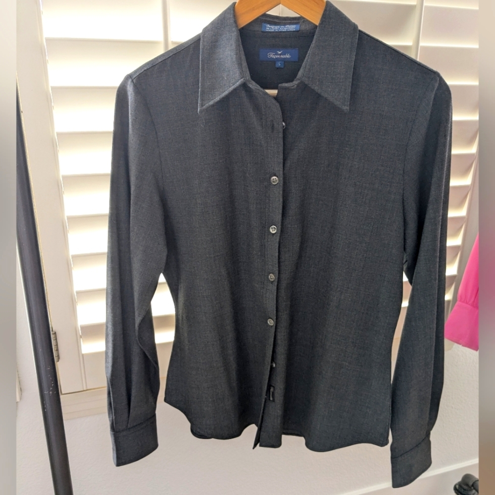 Faconnable Stretch Wool Button Down
